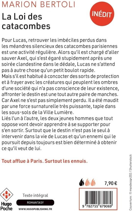Quatrième de couverture de « La loi des catacombes »