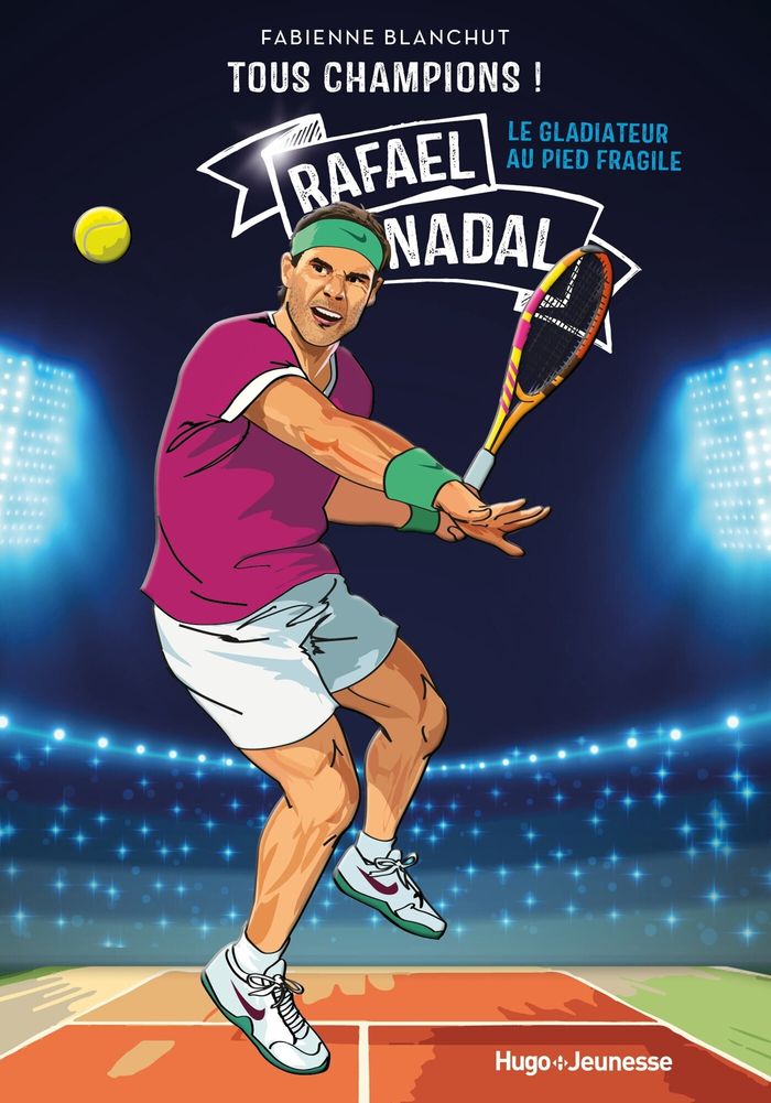Couverture du livre « Rafaël Nadal : le gladiateur au pied fragile » de Fabienne Blanchut, librairie Les Contes Infusés à Corte