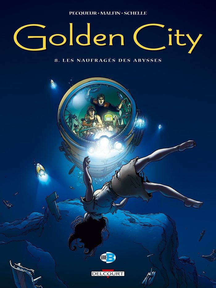 Couverture du livre « GOLDEN CITY T08 - LES NAUFRAGES DES ABYSSES », librairie Les Contes Infusés à Corte