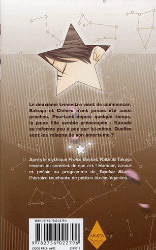 Quatrième de couverture de « Twinkle stars : le chant des étoiles »