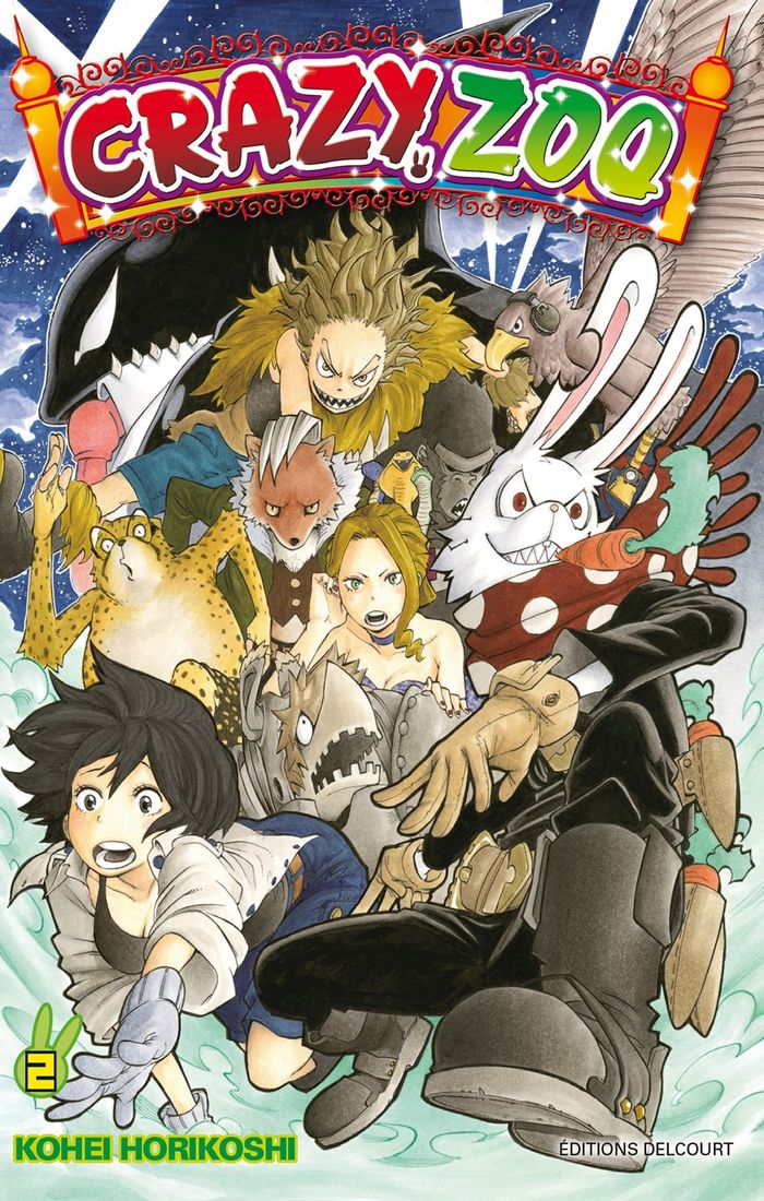 Couverture du livre « Crazy zoo » de Kōhei Horikoshi, librairie Les Contes Infusés à Corte