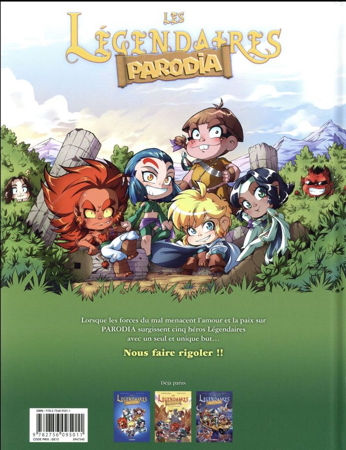 Quatrième de couverture de « LES LEGENDAIRES - PARODIA T03 - GAGASTROPHIQUE ! »