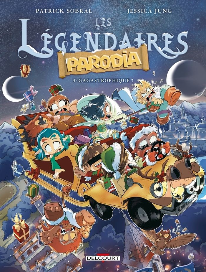 Couverture du livre « LES LEGENDAIRES - PARODIA T03 - GAGASTROPHIQUE ! » de Sobral/jung, librairie Les Contes Infusés à Corte