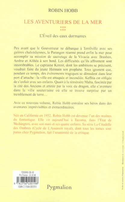 Quatrième de couverture de « L'éveil des eaux dormantes : roman »