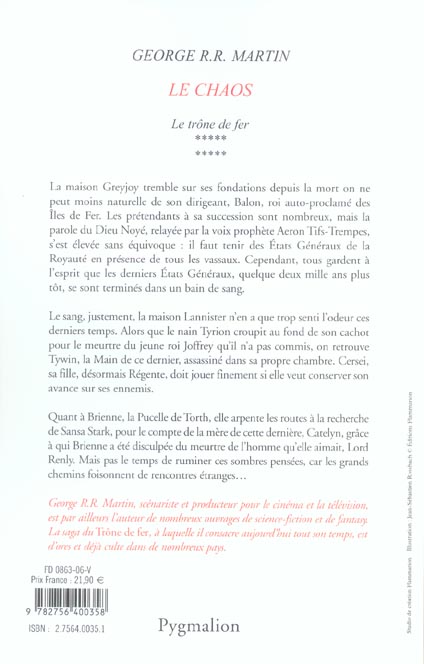 Quatrième de couverture de « Le chaos : roman »