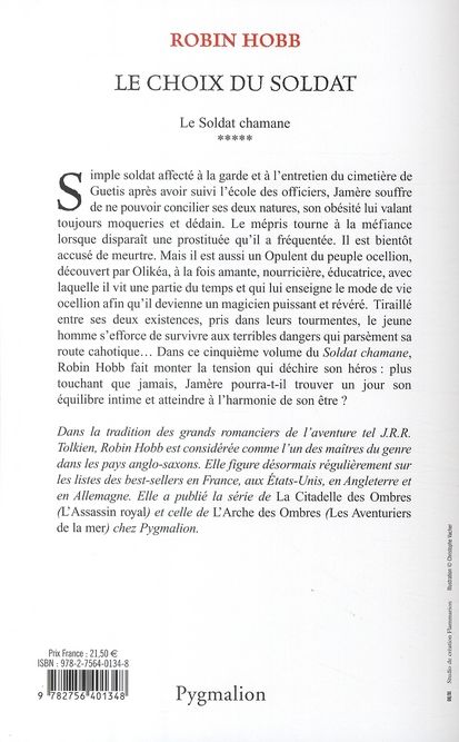 Quatrième de couverture de « Le choix du soldat : roman »