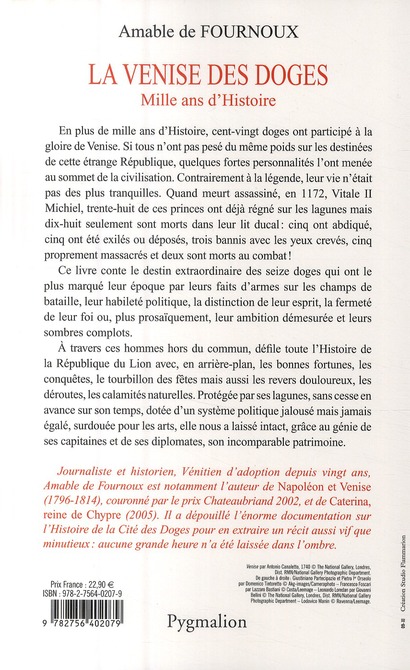 Quatrième de couverture de « LA VENISE DES DOGES - MILLE ANS D'HISTOIRE »