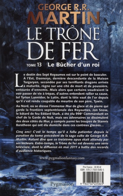 Quatrième de couverture de « Le bûcher d'un roi : roman »