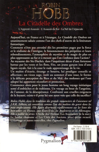 Quatrième de couverture de « La citadelle des ombres : roman »