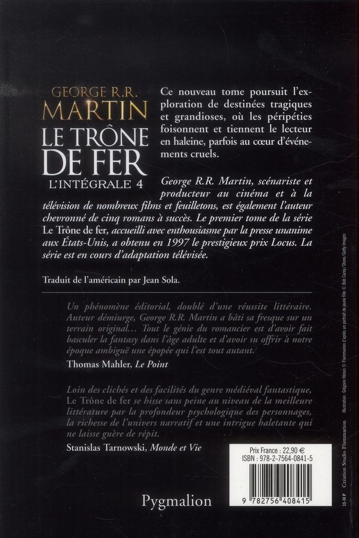 Quatrième de couverture de « Le trône de fer : roman »