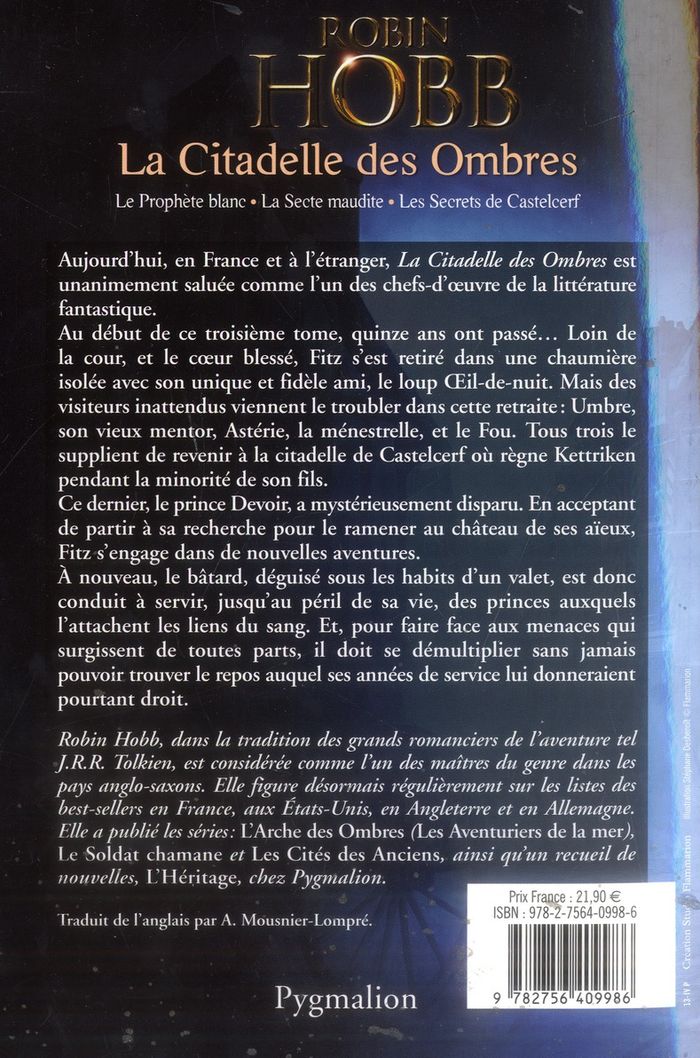 Quatrième de couverture de « La citadelle des ombres : roman »