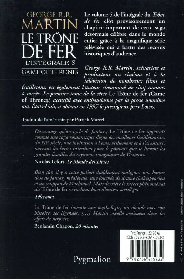 Quatrième de couverture de « Le trône de fer : roman »