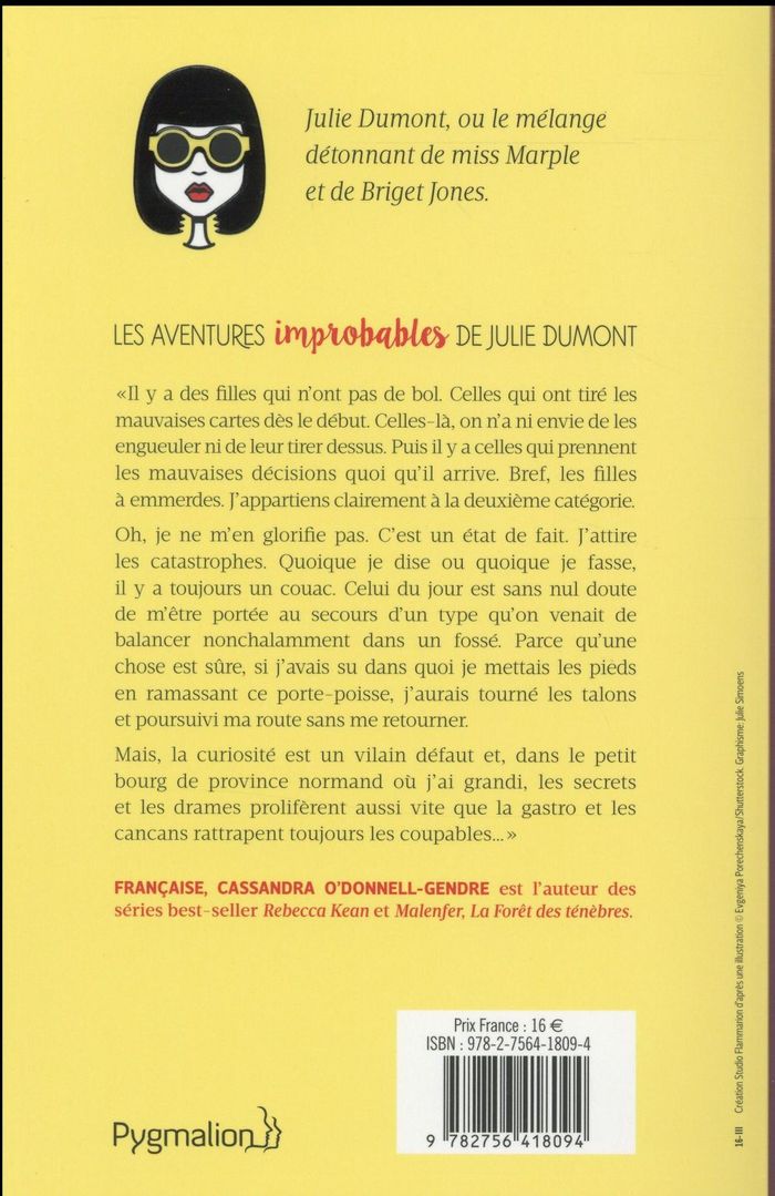 Quatrième de couverture de « Les aventures improbables de Julie Dumont »