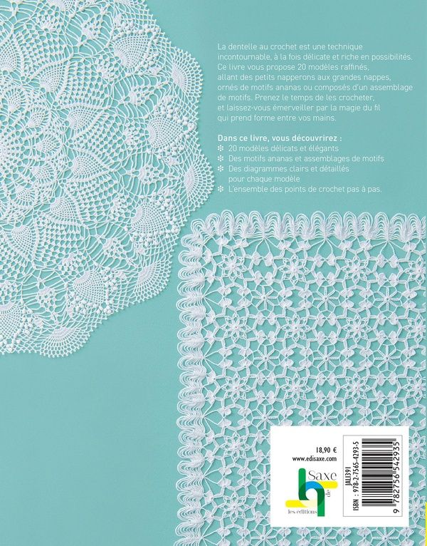 Quatrième de couverture de « Jolis napperons au crochet : motifs ananas & assemblage de motifs »