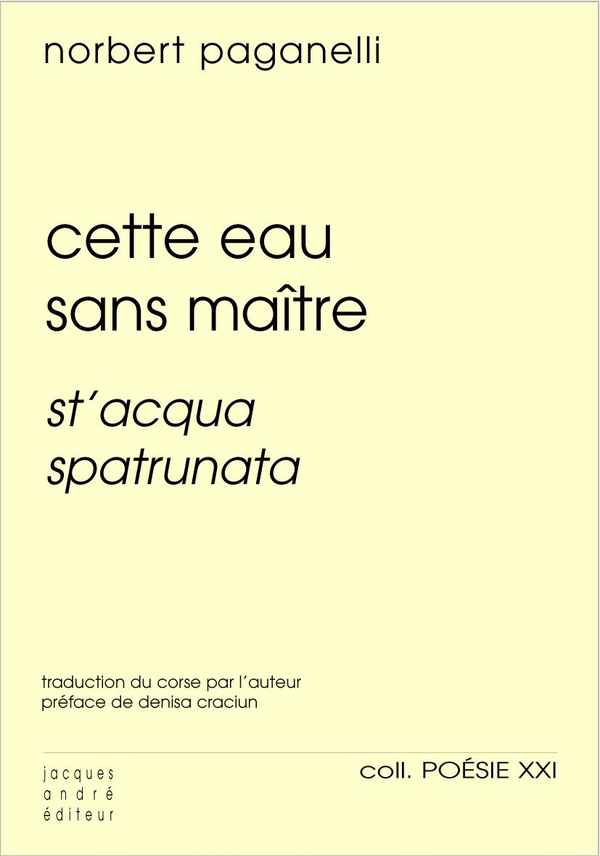 Couverture : CETTE EAU SANS MAITRE - ST'ACQUA SPATRUNATA