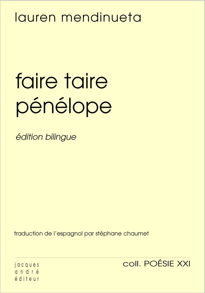 Couverture du livre « FAIRE TAIRE PENELOPE - VIVIR TAN ADENTRO » de Lauren Mendinueta, librairie Les Contes Infusés à Corte