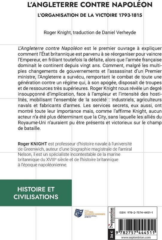 Quatrième de couverture de « L'Angleterre contre Napoléon : l'organisation de la victoire 1793-1815 »
