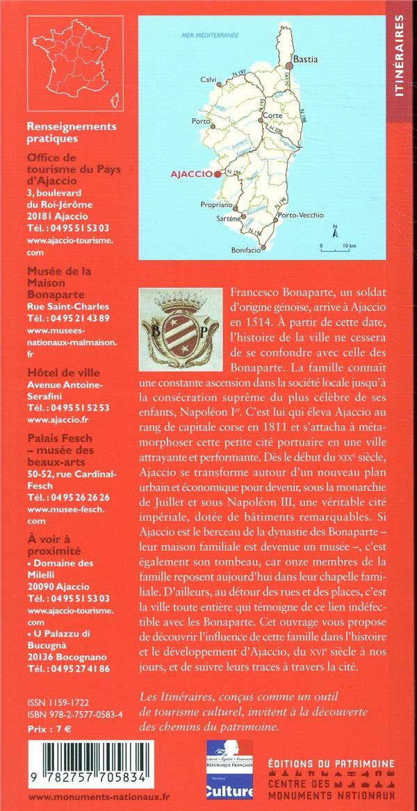 Quatrième de couverture de « AJACCIO ET LES BONAPARTE DE LA VILLE GENOISE A LA CITE IMPERIALE »