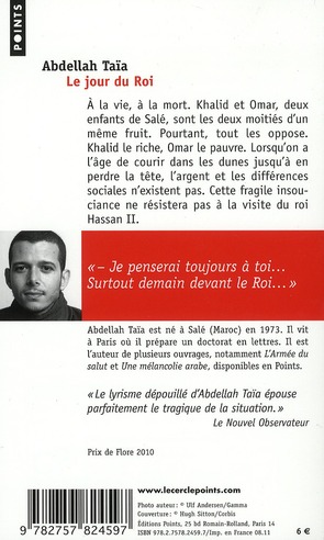 Quatrième de couverture de « Le jour du roi : roman »