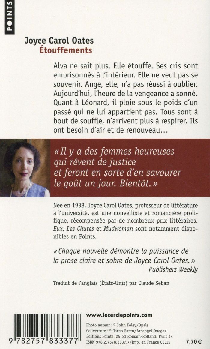 Quatrième de couverture de « Étouffements : nouvelles »