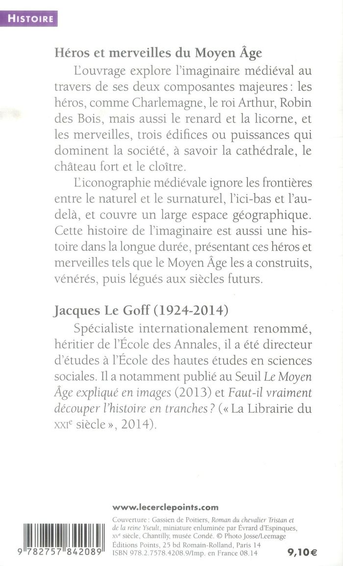 Quatrième de couverture de « HEROS ET MERVEILLES DU MOYEN AGE »
