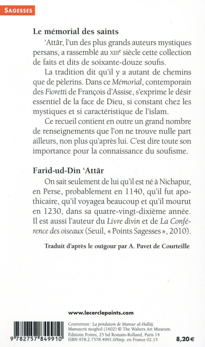 Quatrième de couverture de « LE MEMORIAL DES SAINTS - NOUVELLE EDITION »