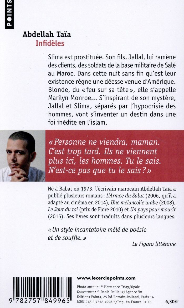 Quatrième de couverture de « Infidèles : roman »