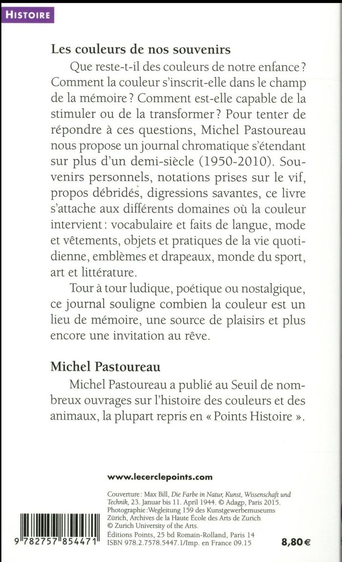 Quatrième de couverture de « Les couleurs de nos souvenirs »