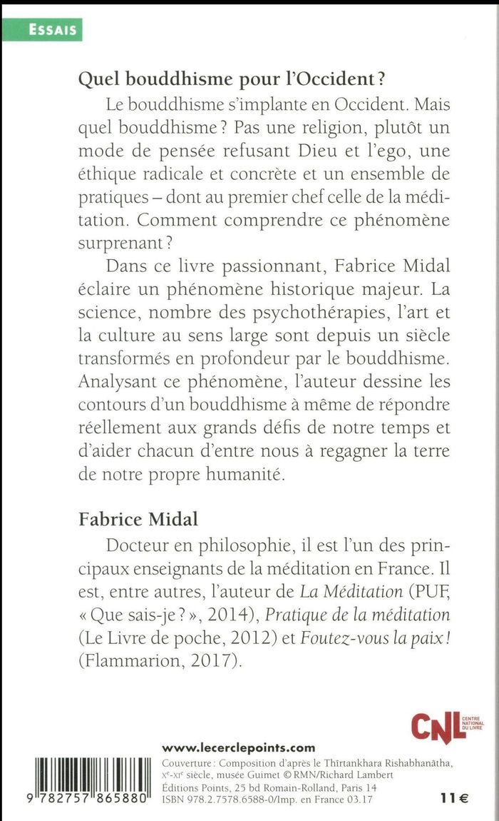 Quatrième de couverture de « Quel bouddhisme pour l'Occident ? »