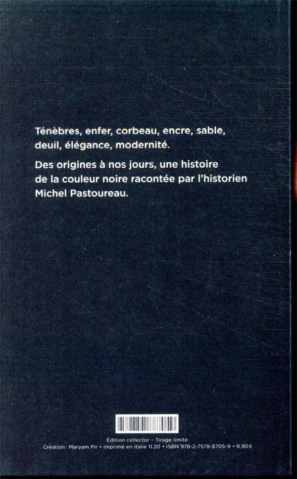 Quatrième de couverture de « Noir : histoire d'une couleur »
