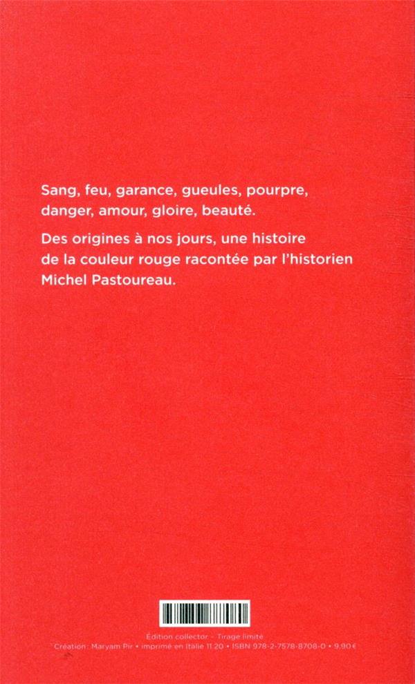 Quatrième de couverture de « Rouge : histoire d'une couleur »