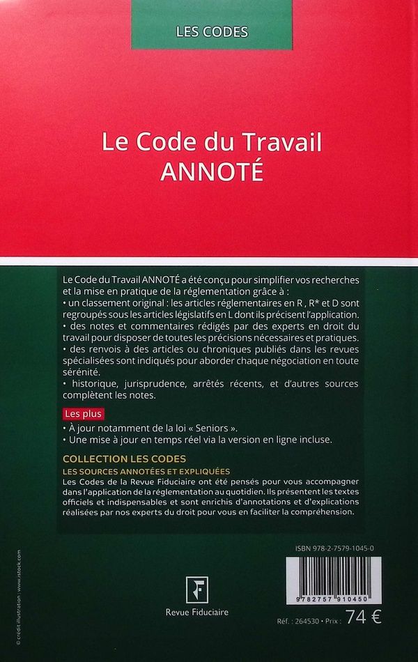 Quatrième de couverture de « Le Code du Travail ANNOTÉ »