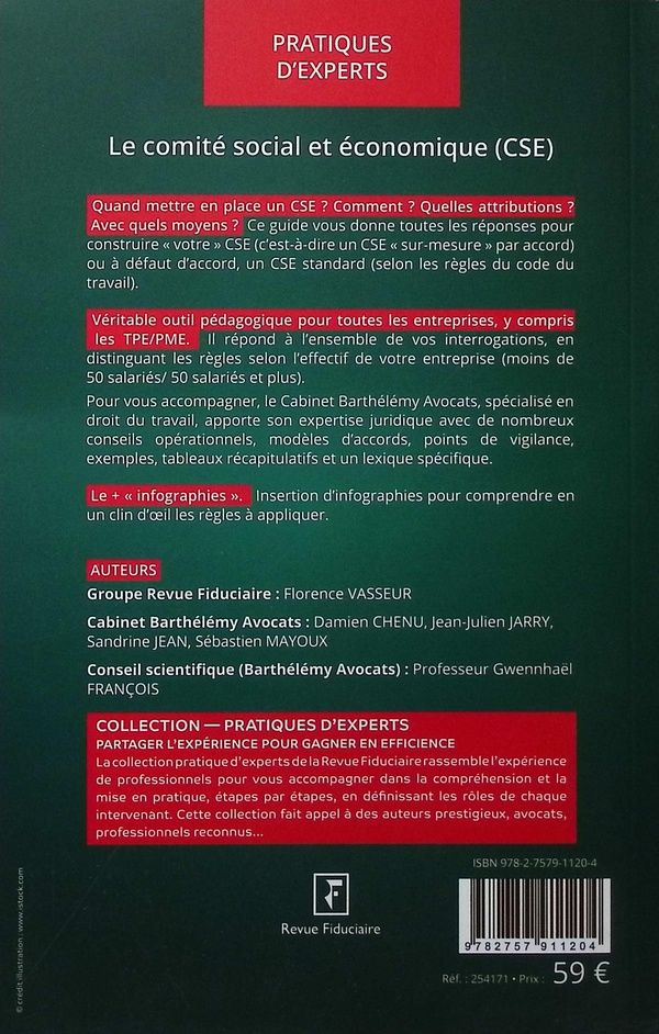 Quatrième de couverture de « Le comité social et économique : de la mise en place au fonctionnement »