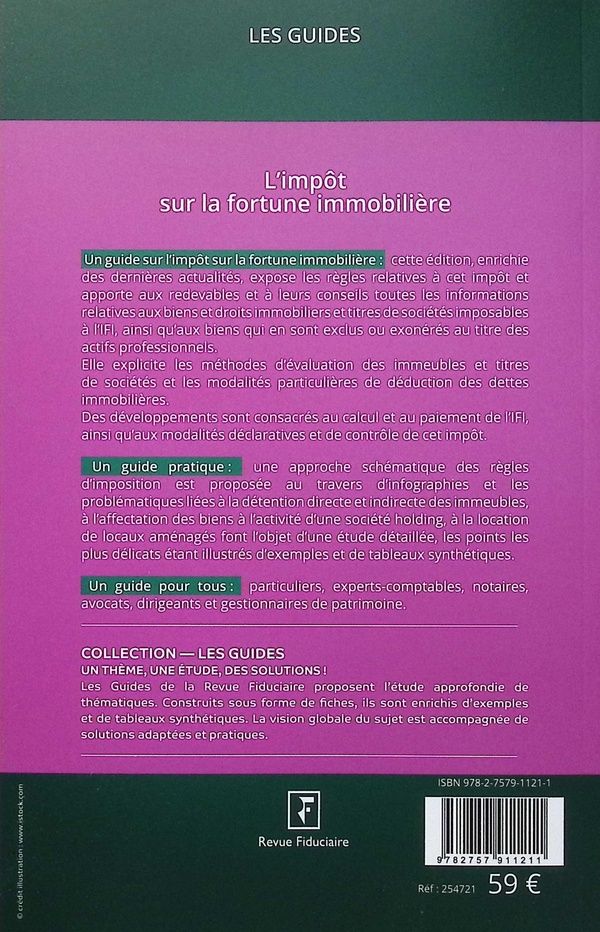 Quatrième de couverture de « L'impôt sur la fortune immobilière »