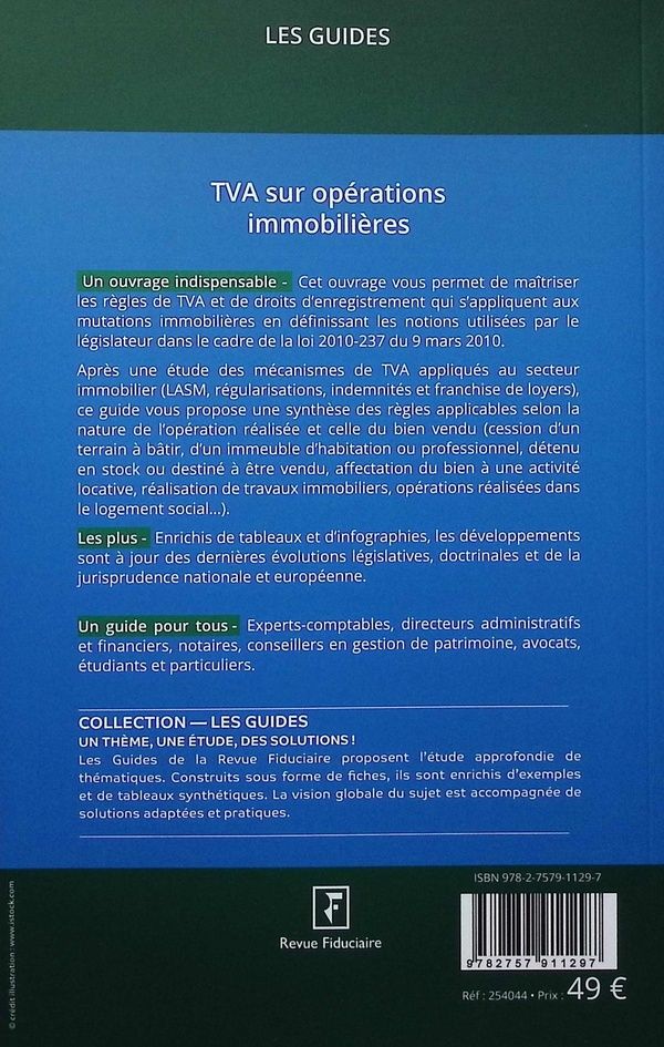 Quatrième de couverture de « TVA sur opérations immobilières »