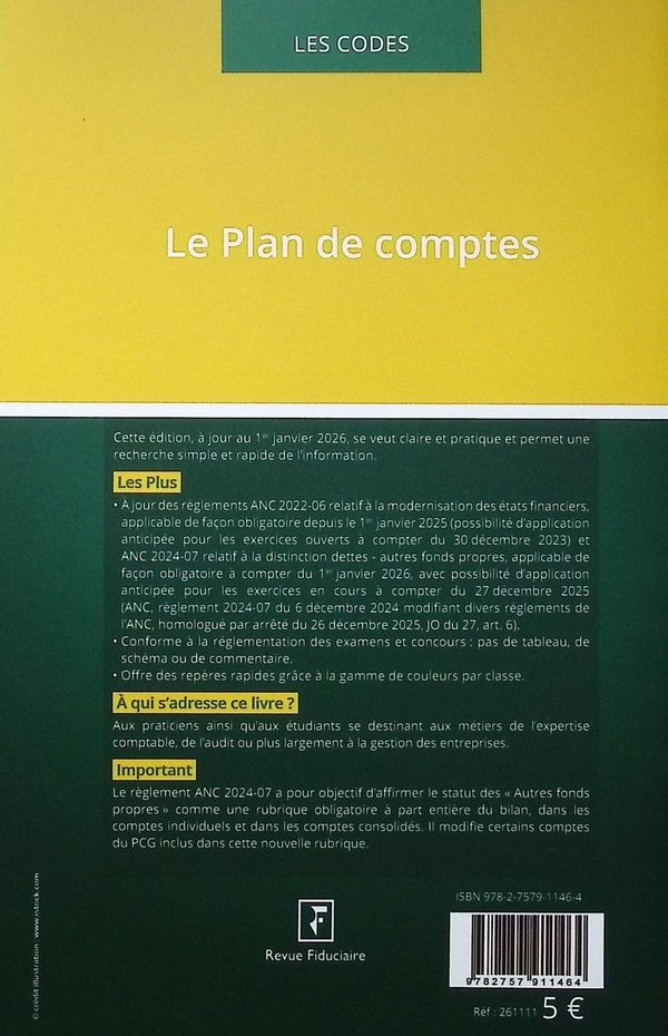 Quatrième de couverture de « Le plan de comptes »