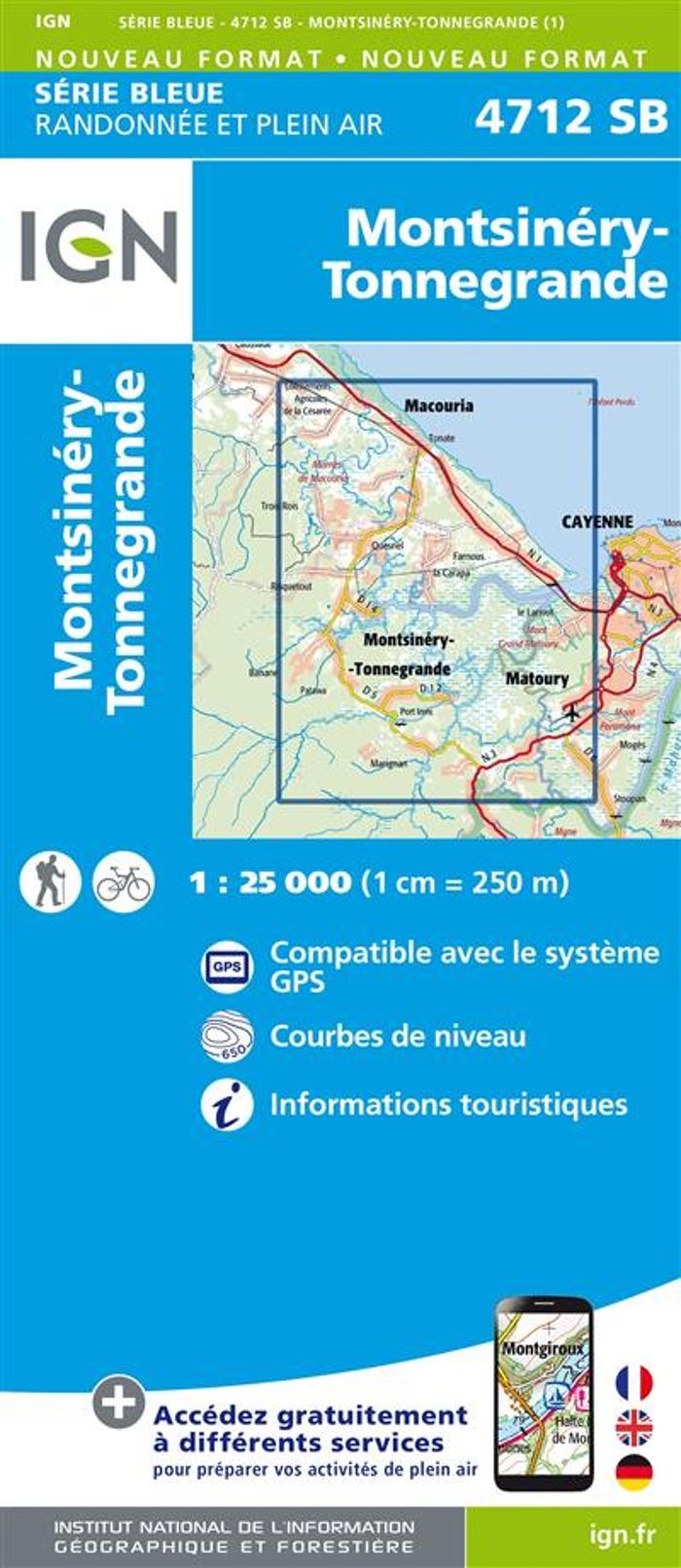 Couverture du livre « 4712SB MONTSIERY TONNEGRANDE GUYANE » de Xxx, librairie Les Contes Infusés à Corte