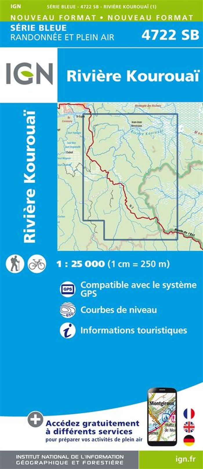 Couverture du livre « 4722SB RIVIERE KOUROUAI GUYANE » de Xxx, librairie Les Contes Infusés à Corte