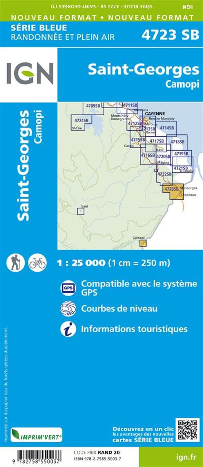 Couverture du livre « 4723SB SAINT-GEORGES OUANARY CAMOPI GUYANE » de Xxx, librairie Les Contes Infusés à Corte