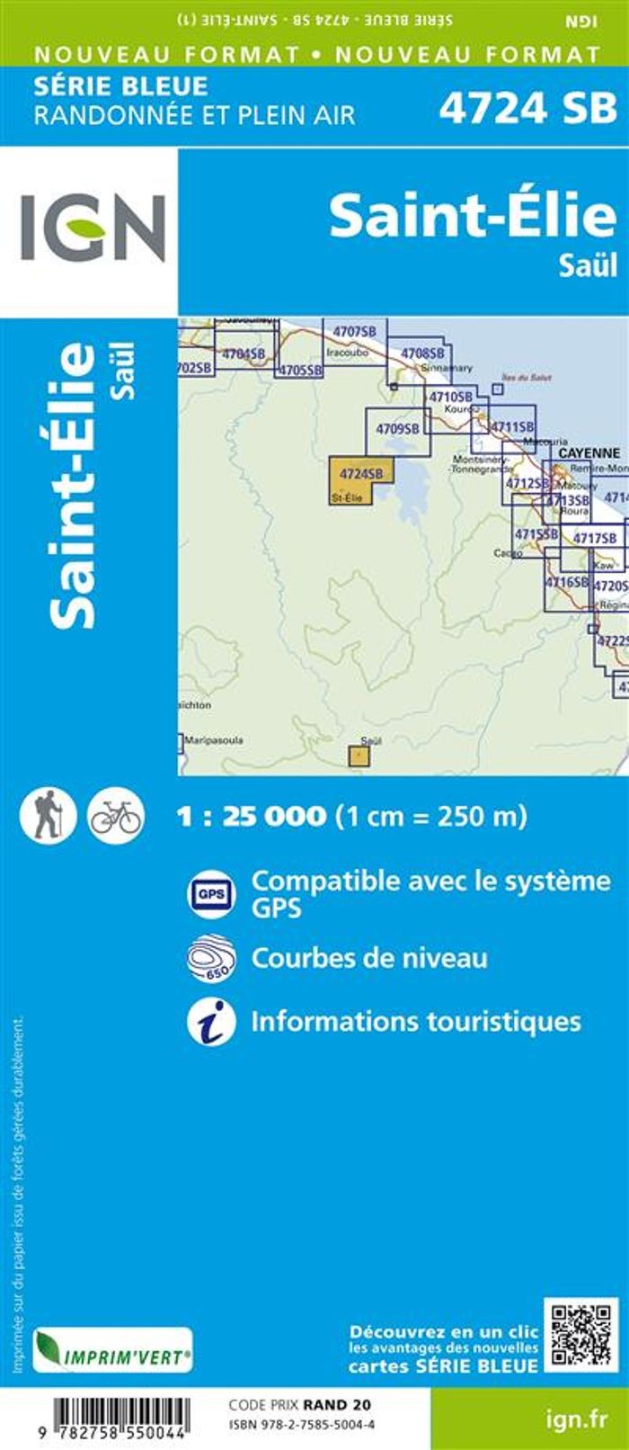 Couverture du livre « 4724SB SAINT-ELIE SAUL GUYANE » de Xxx, librairie Les Contes Infusés à Corte