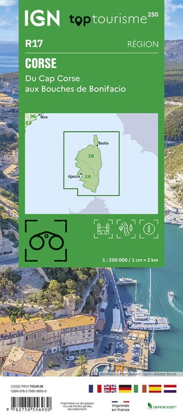 Quatrième de couverture de « TOP250R17 - CORSE / DU CAP CORSE AUX BOUCHES DE BONIFACIO »