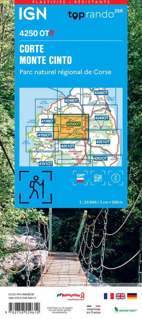 Quatrième de couverture de « 4250OTR CORTE MONTE CINTO PNR DE CORSE RESISTANTE »