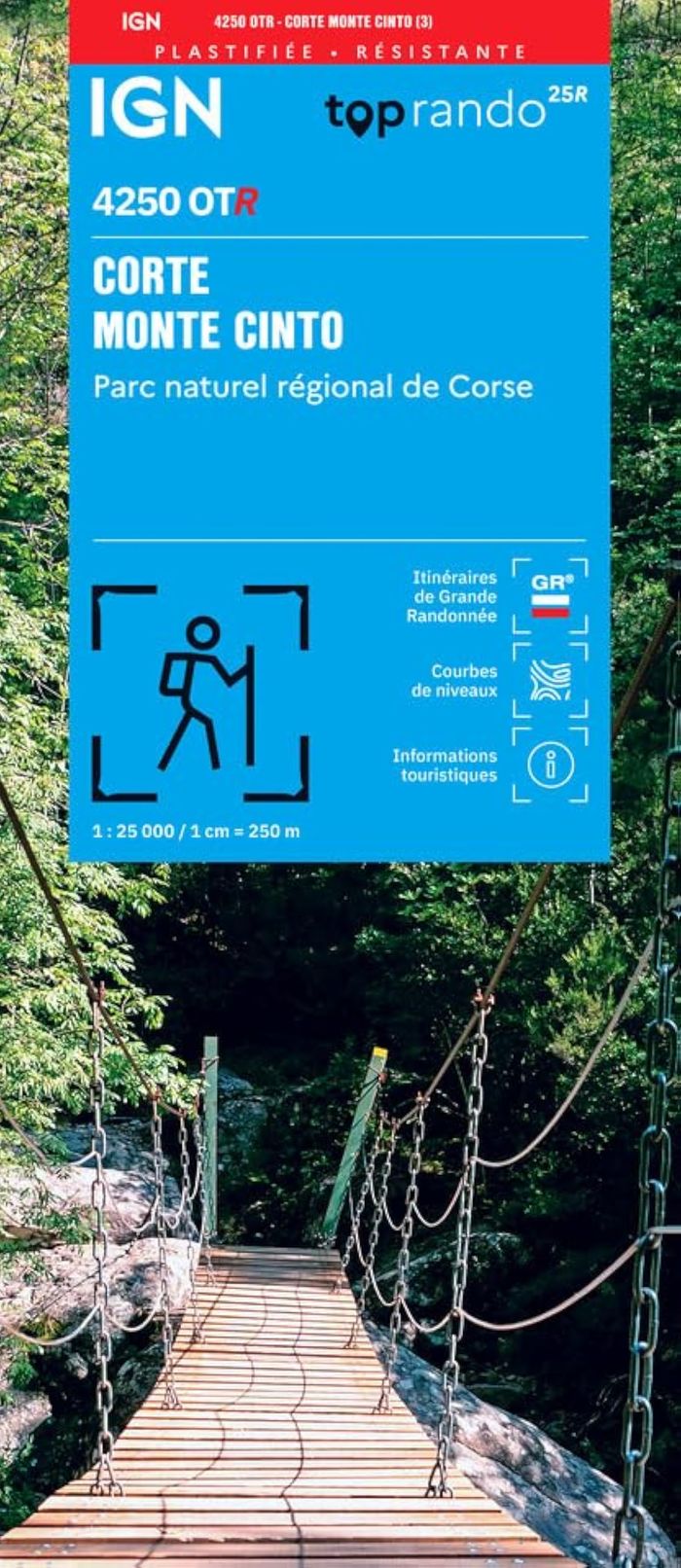 Couverture du livre « 4250OTR CORTE MONTE CINTO PNR DE CORSE RESISTANTE » de Xxx, librairie Les Contes Infusés à Corte