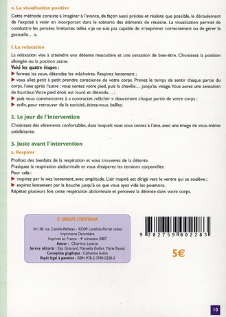 Quatrième de couverture de « SAVOIR PARLER EN PUBLIC - AIDE MEMOIRE »