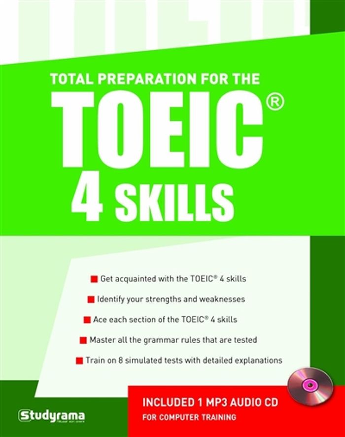 Couverture du livre « TOTAL PREPARATION FOR THE TOEIC 4 SKILLS », librairie Les Contes Infusés à Corte