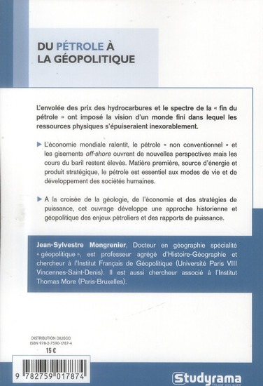 Quatrième de couverture de « DU PETROLE A LA GEOPOLITIQUE »