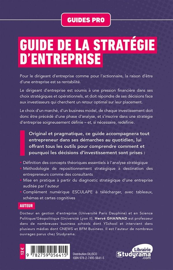 Quatrième de couverture de « Guide de la stratégie d'entreprise »