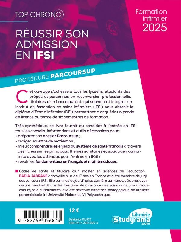 Quatrième de couverture de « Réussir son admission en IFSI »