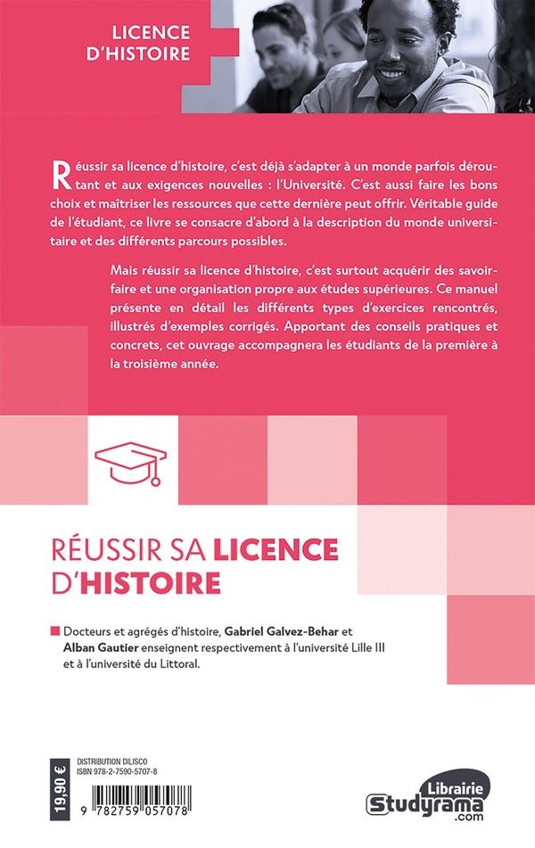 Quatrième de couverture de « Réussir sa licence d'histoire »