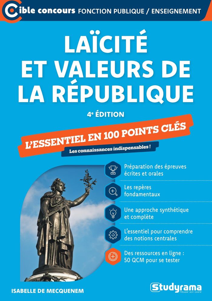 Couverture du livre « Laïcité et valeurs de la République : l'essentiel à connaître » de Isabelle de Mecquenem, librairie Les Contes Infusés à Corte